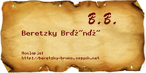 Beretzky Brúnó névjegykártya